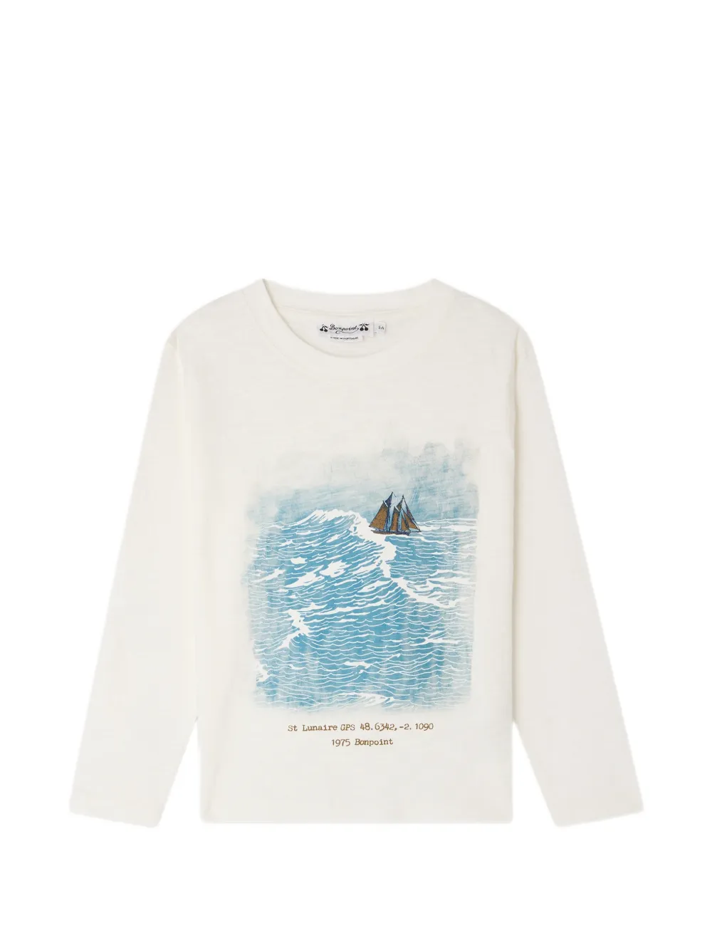Bonpoint T-shirt con stampa grafica e maniche lunghe - Toni neutri