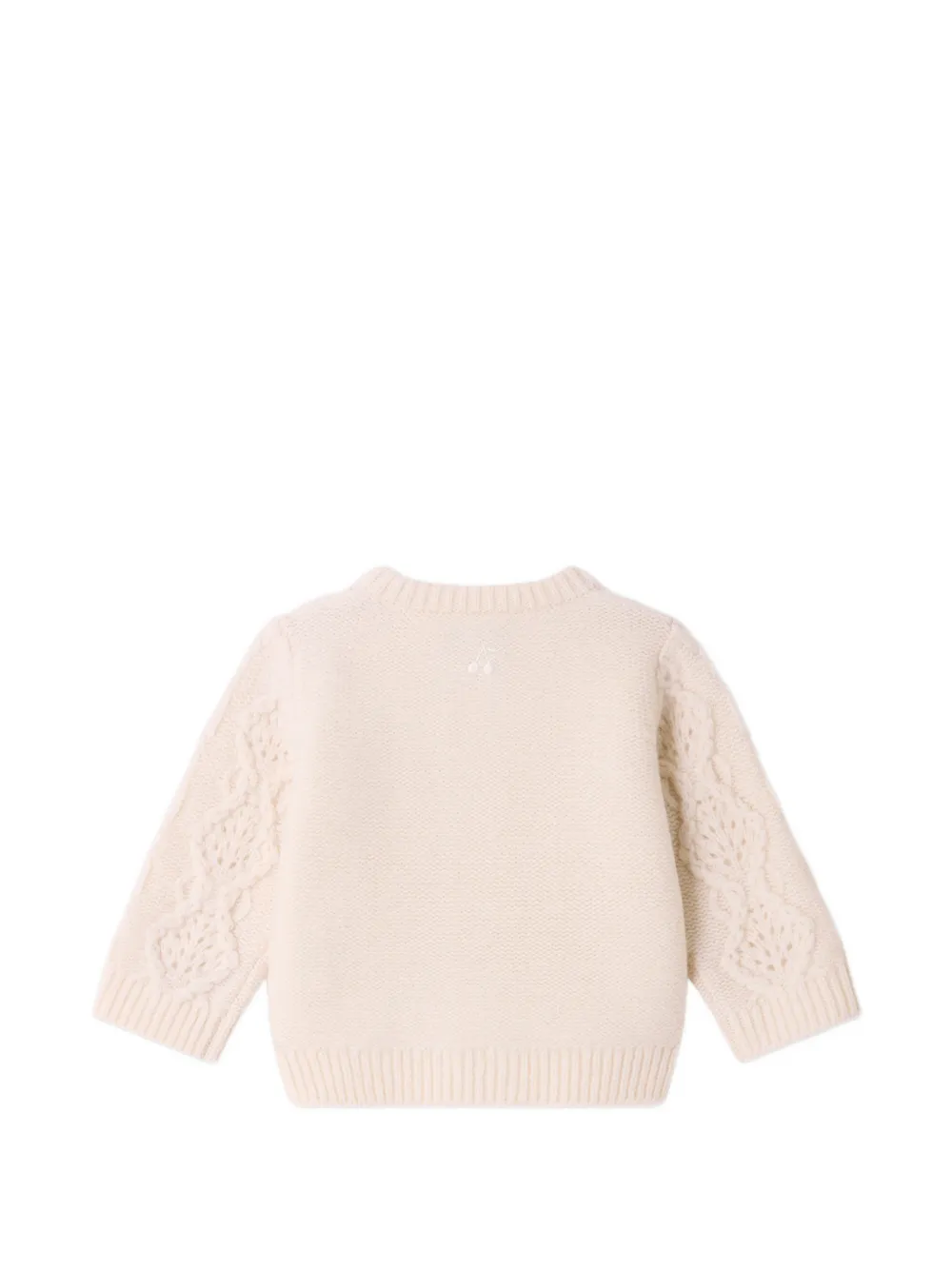 Bonpoint Mionna kabelgebreid vest Beige