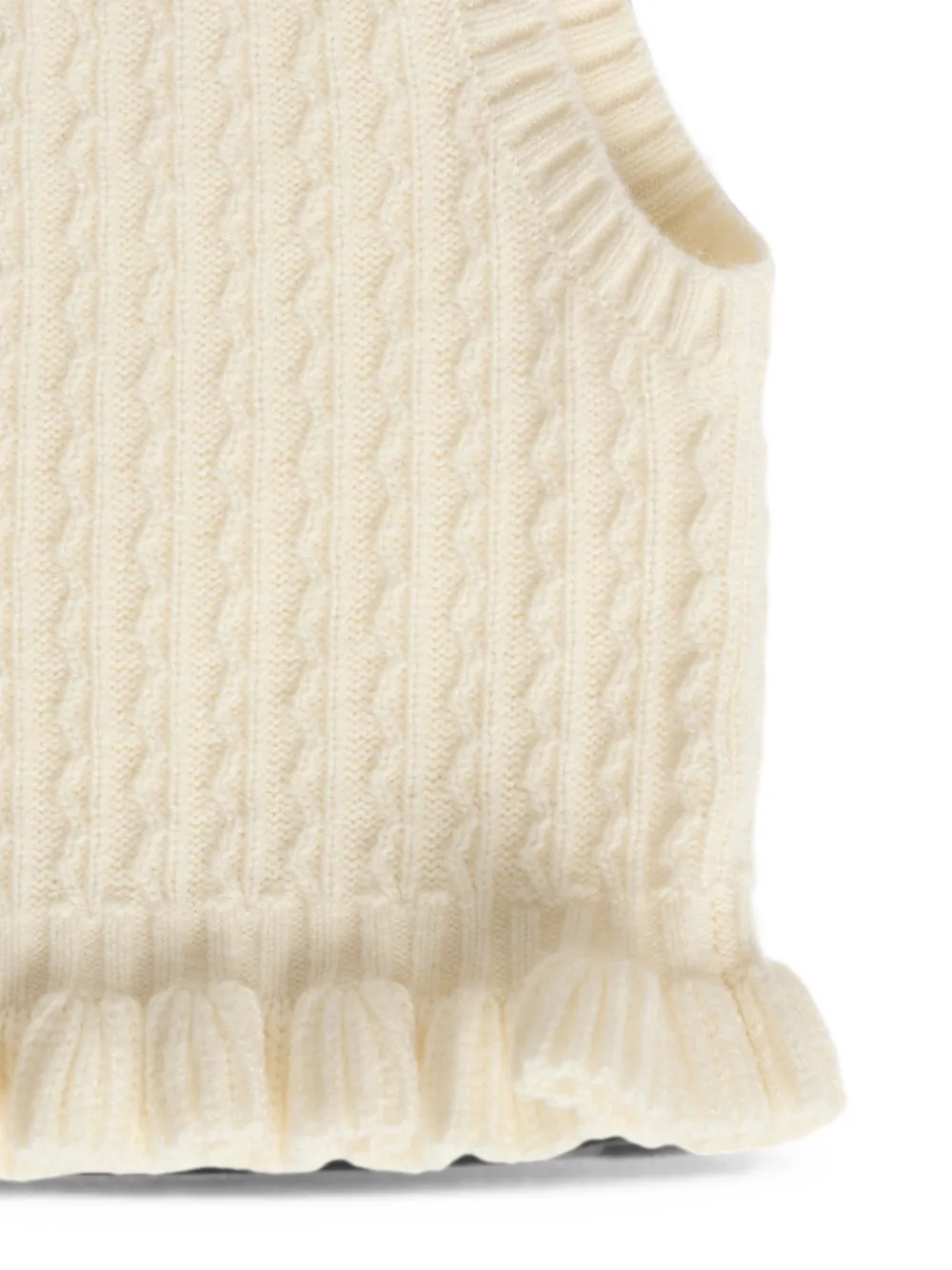 Bonpoint Melitza kabelgebreide bivakmuts Beige