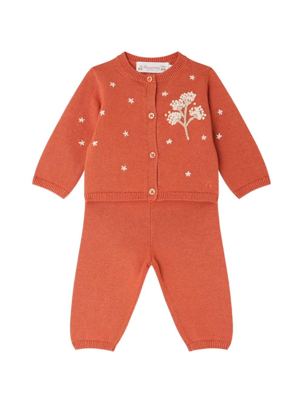 Bonpoint Melnie cardigan and trousers set - Arancione