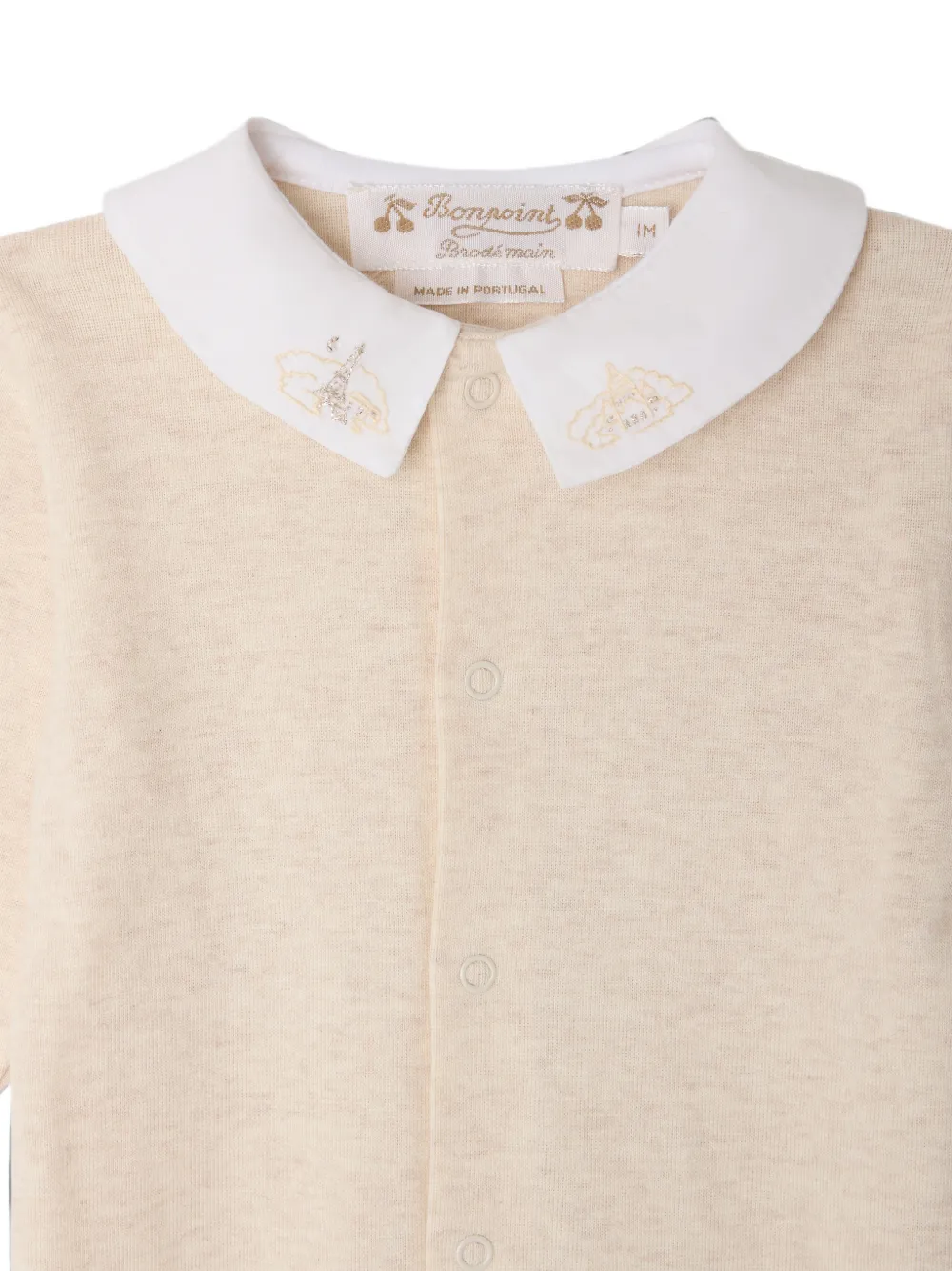 Bonpoint Romper met borduurwerk Beige