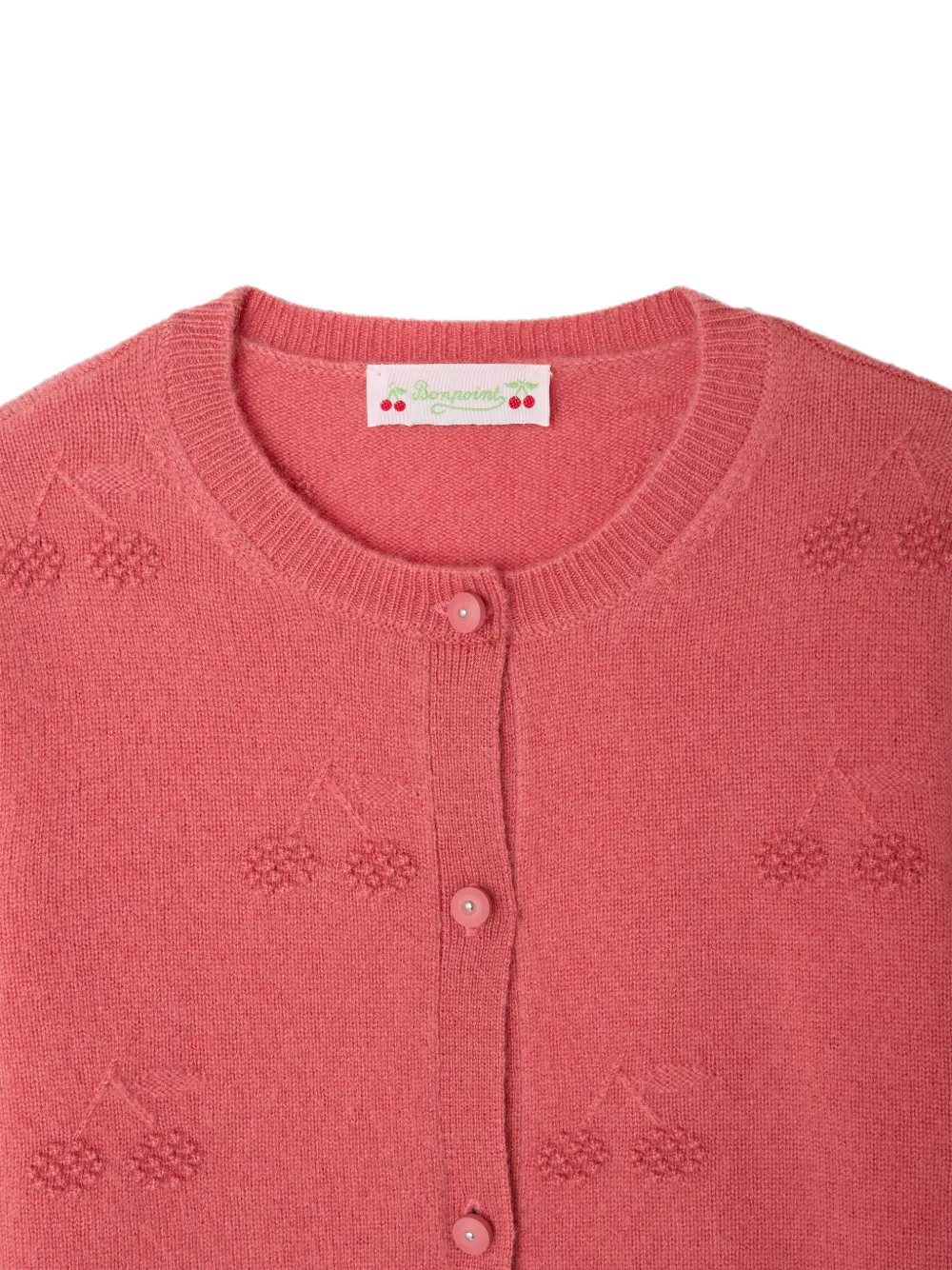 Bonpoint Manon vest met geborduurde kersen Roze