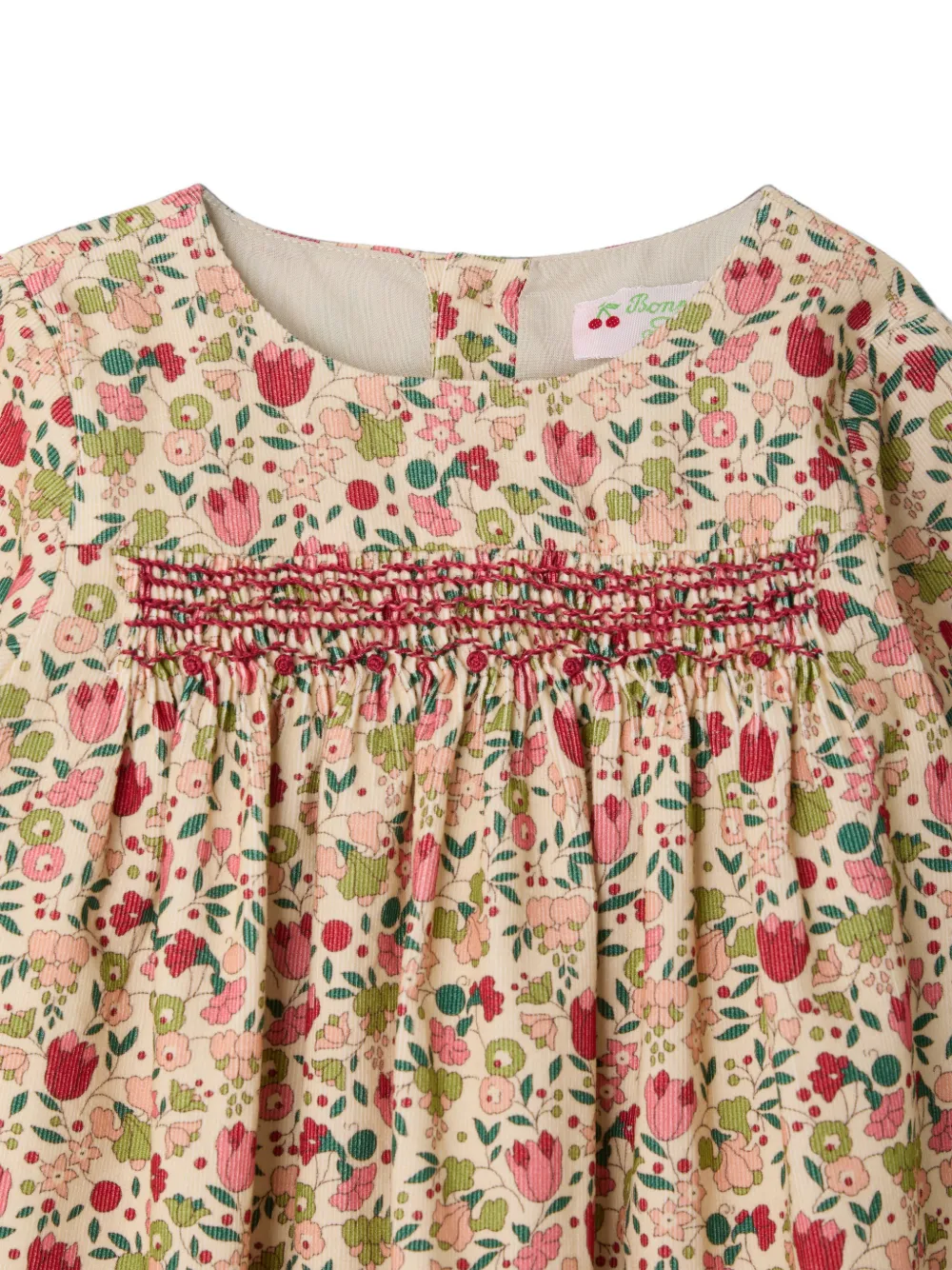 Bonpoint Jurk met bloemenprint Beige