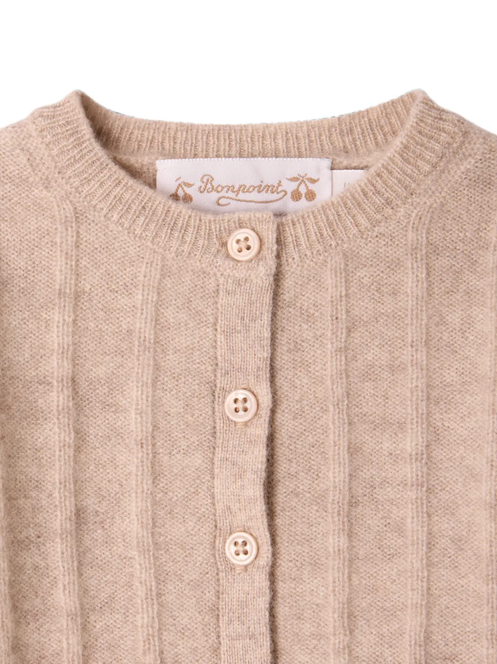 Bonpoint Leander kabelgebreid vest Beige