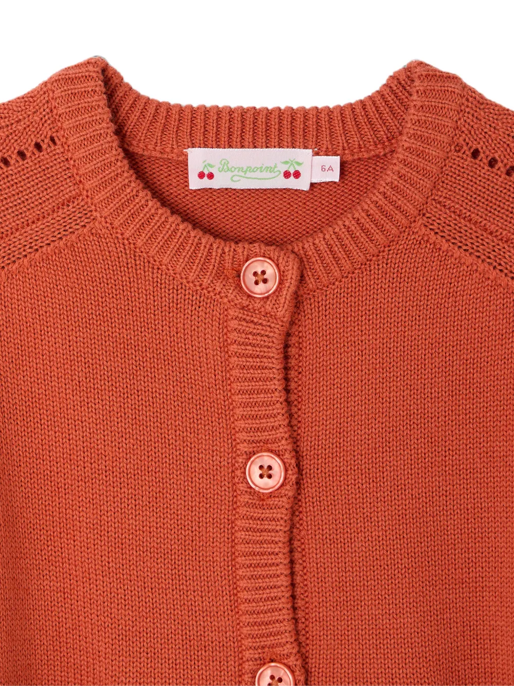 Bonpoint Elisea pointelle gebreid vest Oranje