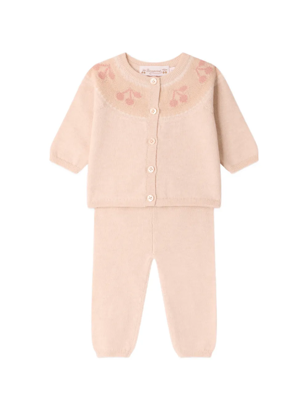 Bonpoint Set cardigan e pantaloni Jenny - Rosa
