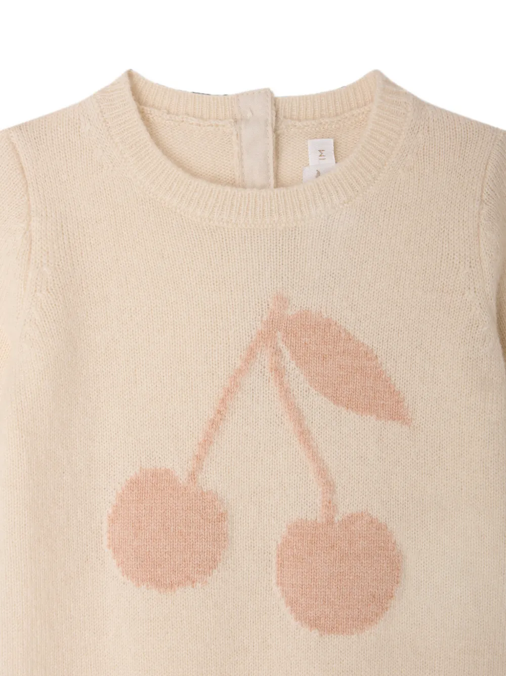 Bonpoint Tilouana romper met kersen-intarsia Beige