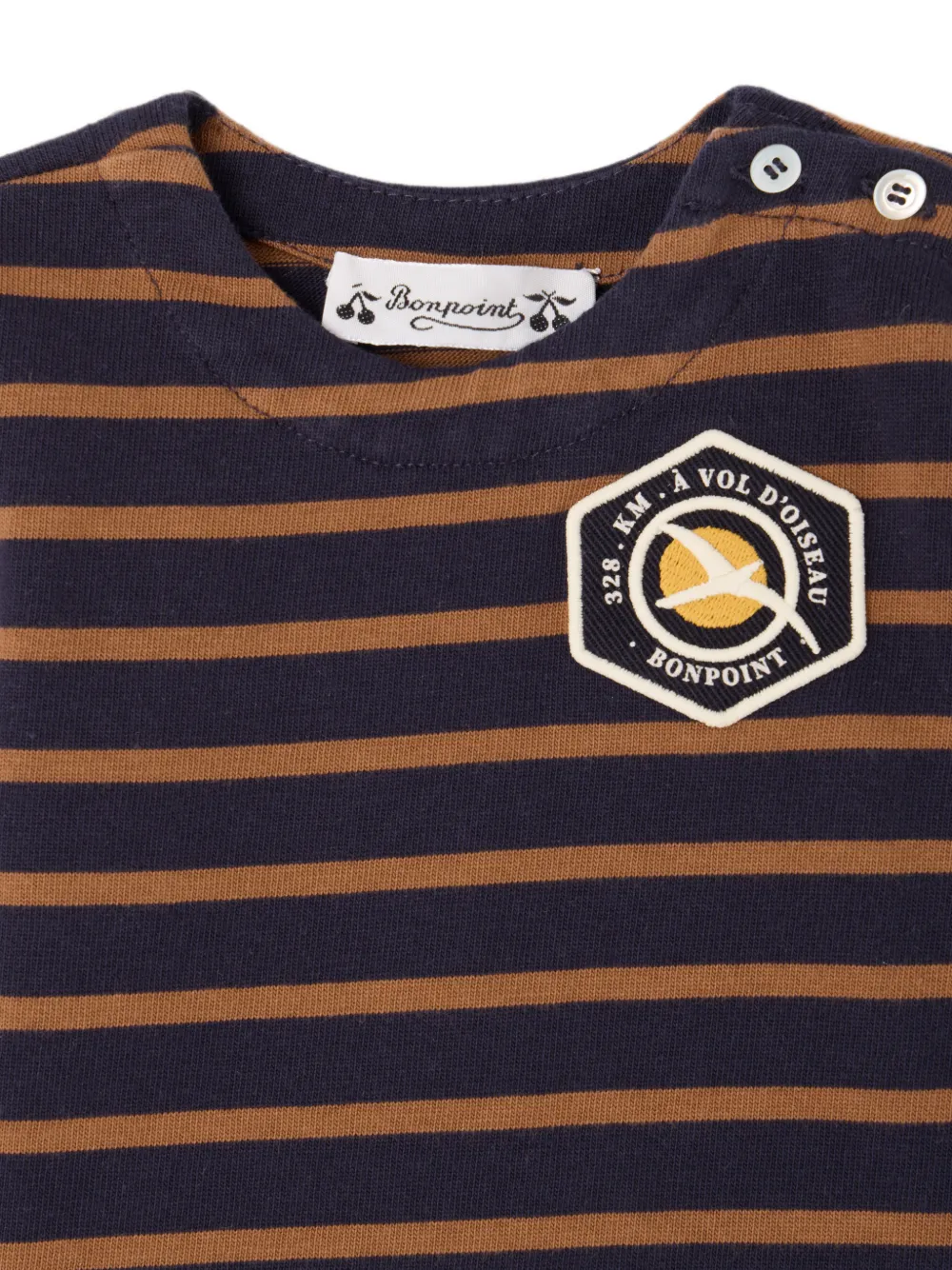 Bonpoint T-shirt met logopatch Bruin