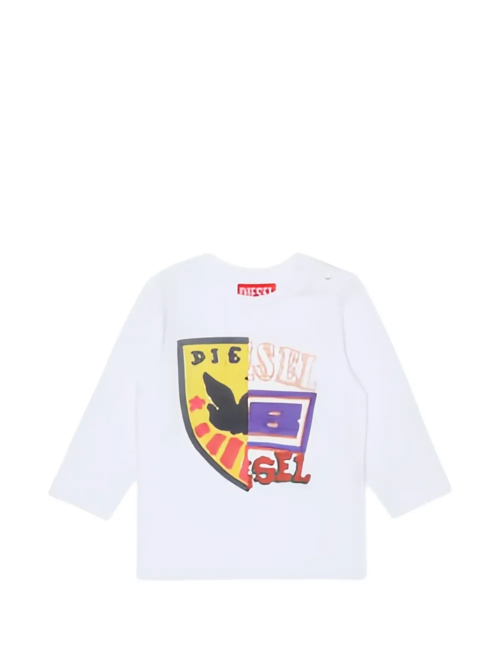 Diesel Kids logo-print long-sleeve T-shirt - Bianco