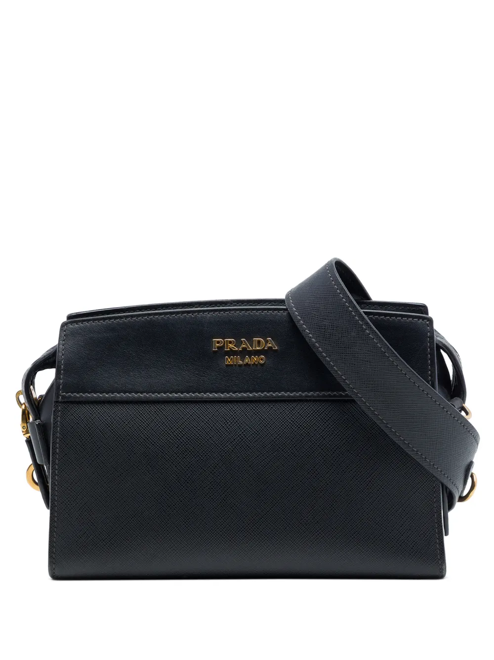 Prada Pre-Owned 2013-2026 Saffiano and City Calf Esplanade crossbody bag - Nero