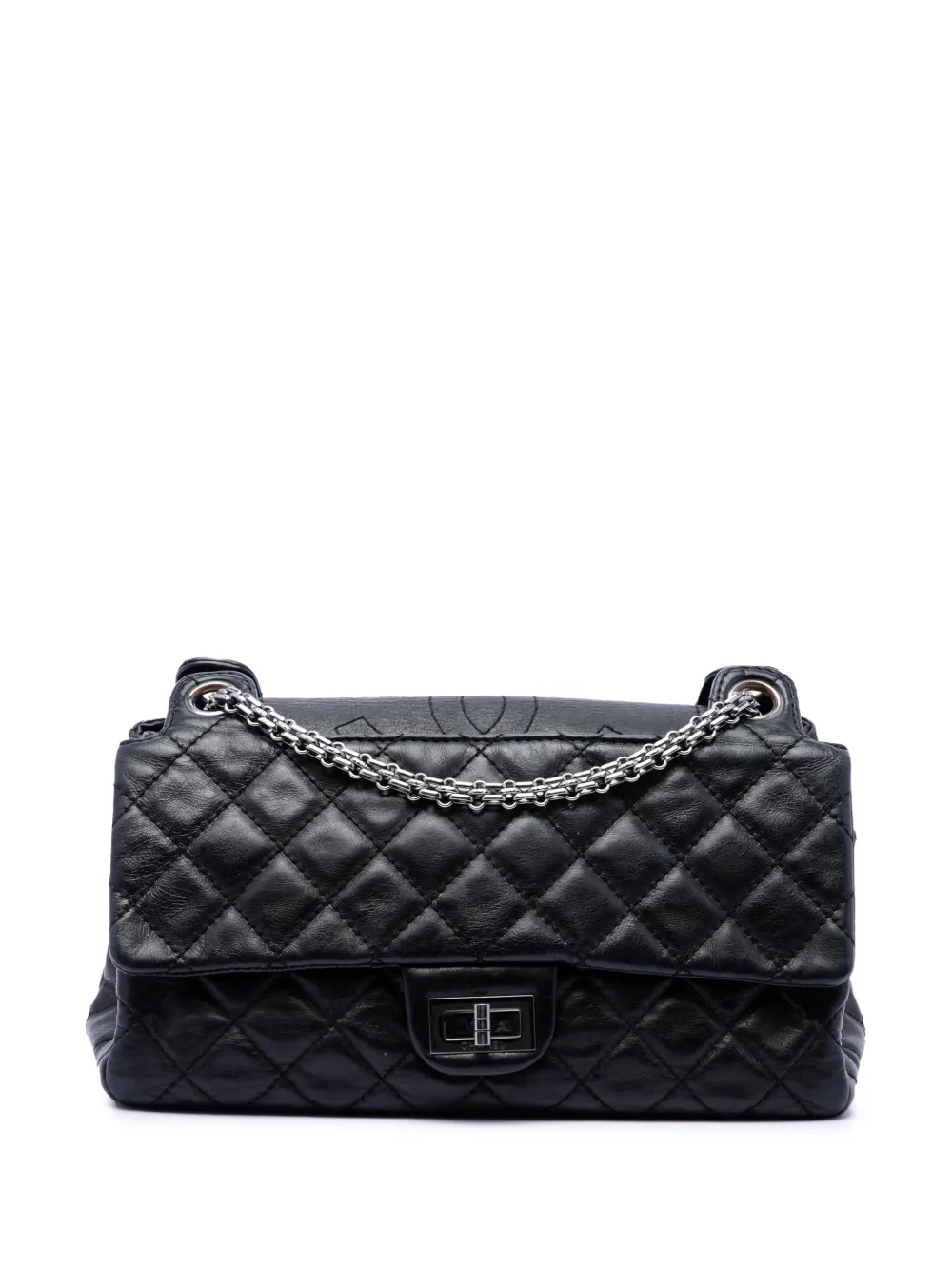 CHANEL Pre-Owned 2008-2009 Quilted Aged Calfskin Reissue 2.55 Double Flap 226 shoulder bag - Nero