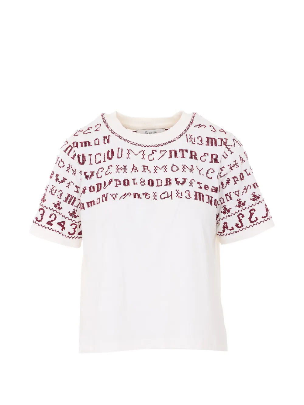 Sea Strick-T-Shirt mit Stickerei - Weiß