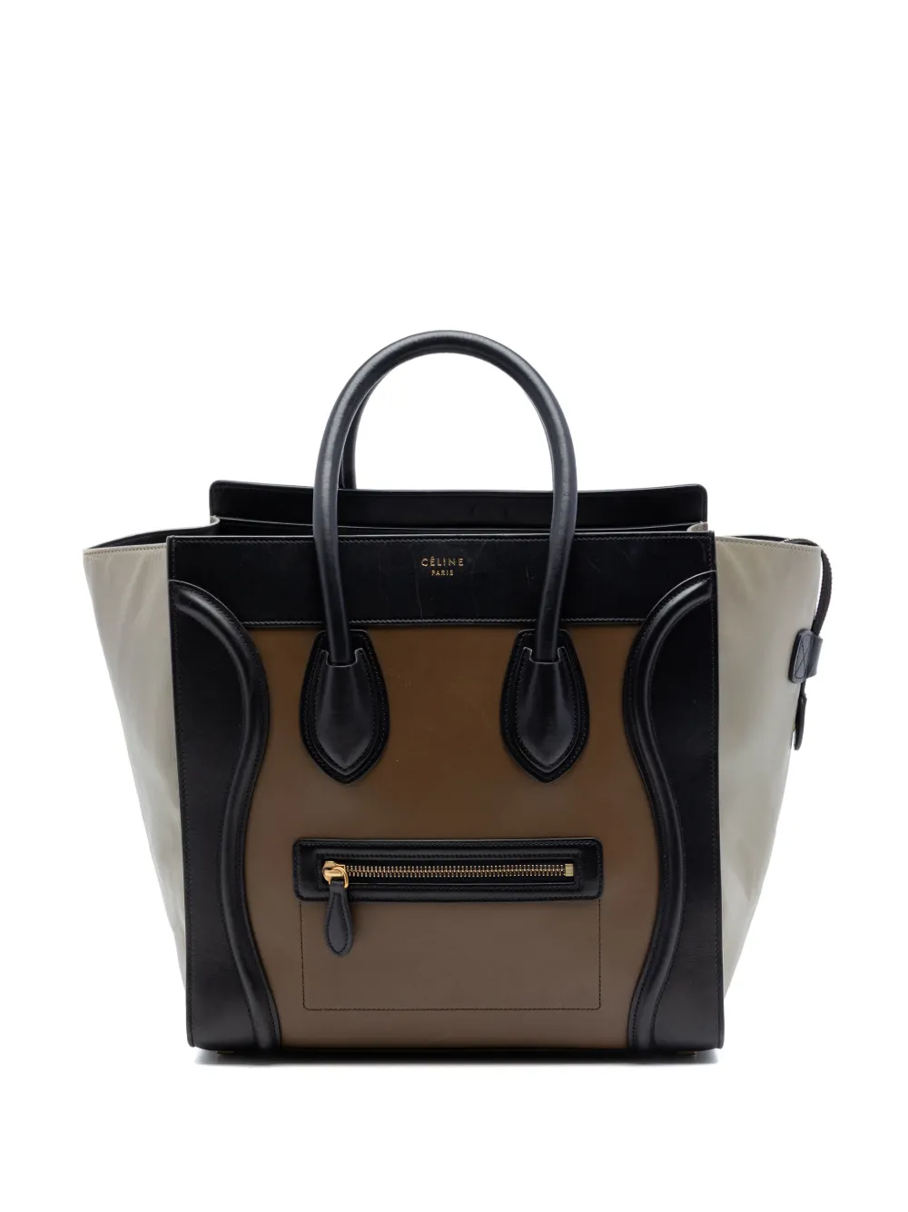 Celine Pre-Owned 2014 Mini Tricolor Calfskin Luggage tote bag - Marrone