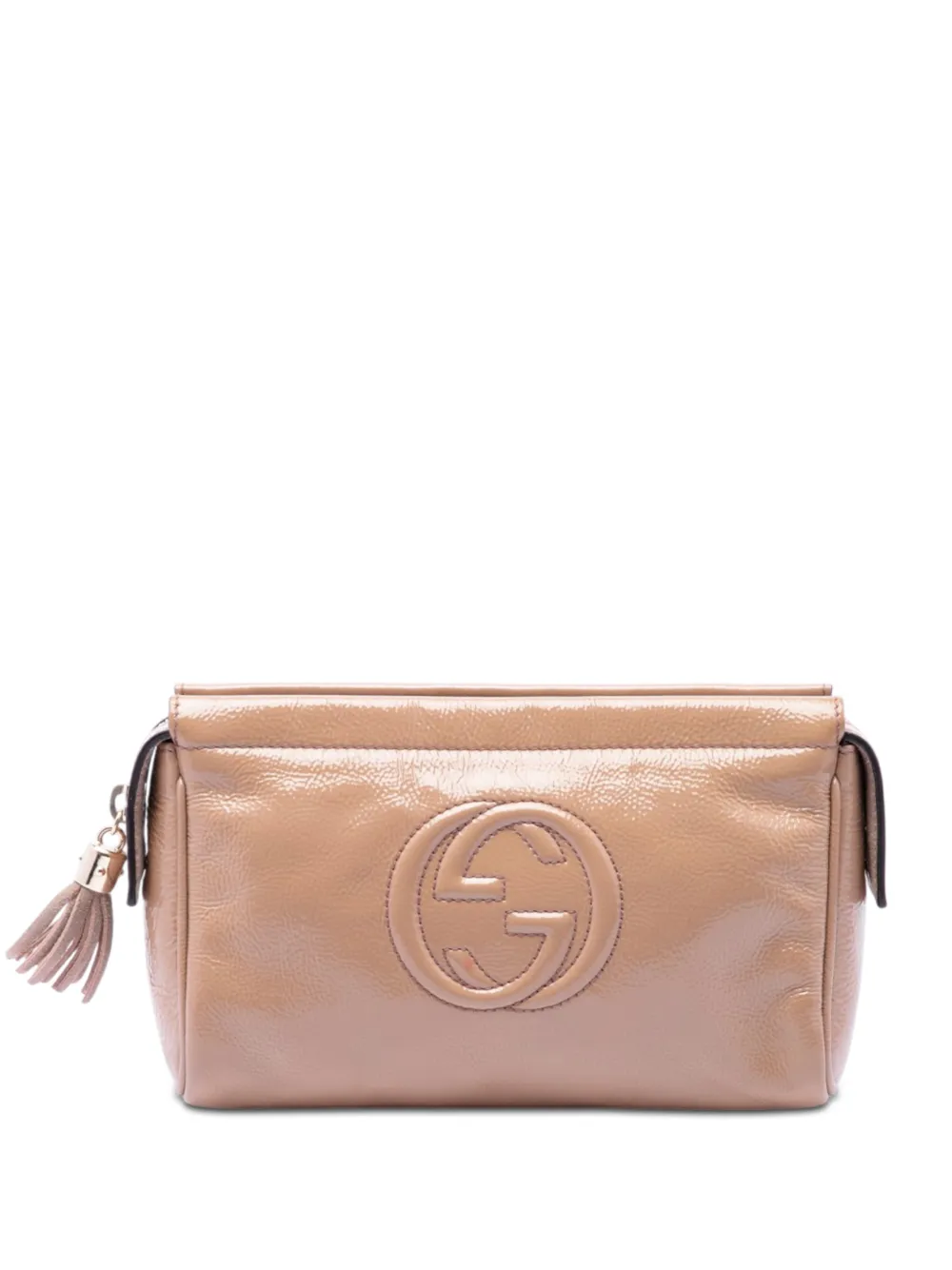 Gucci Pre-Owned 2000-2015 Soft Patent Soho clutch bag - Marrone