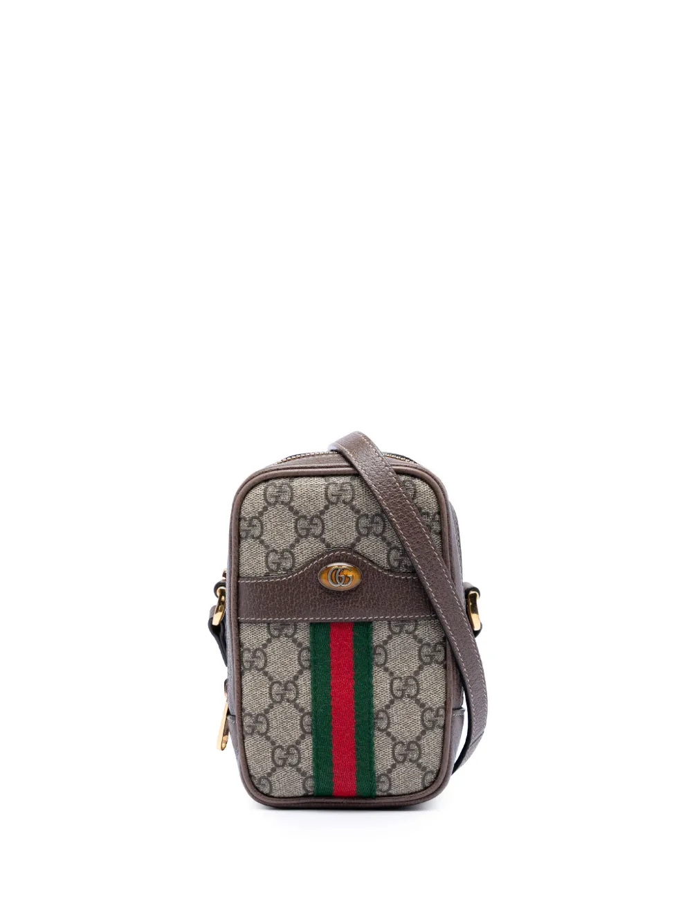 Gucci Pre-Owned 2016-2026 GG Supreme Web Ophidia Double Zip crossbody bag - Toni neutri