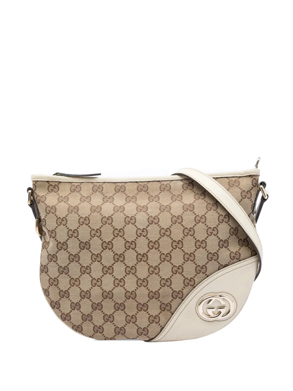 Gucci Pre-Owned 2016-2026 Medium GG Canvas New Britt Half Moon crossbody bag - Toni neutri