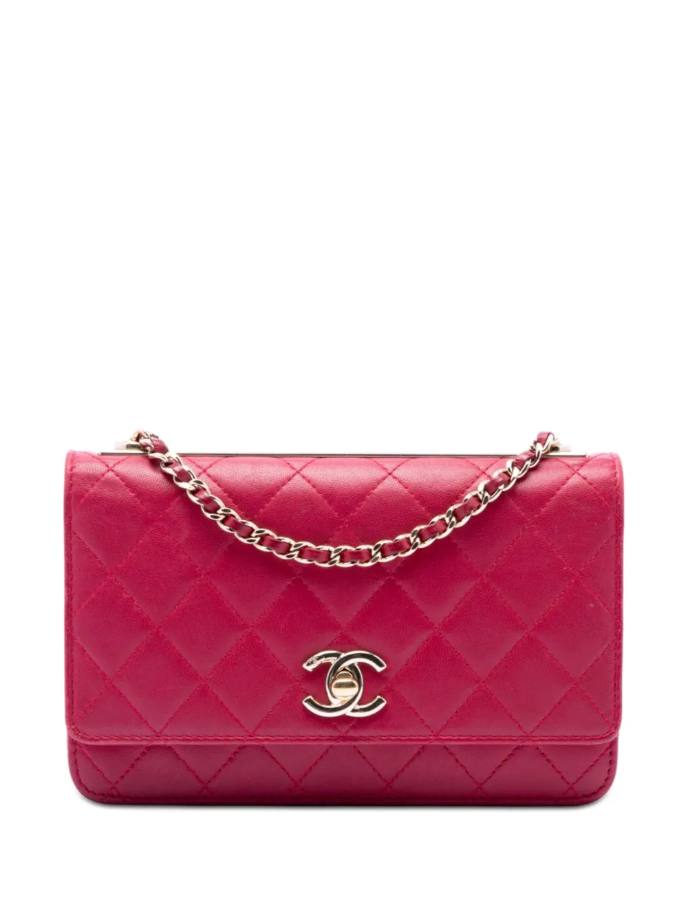 CHANEL Pre-Owned 2016-2017 Quilted Lambskin Trendy CC Wallet On Chain crossbody bag - Rosa