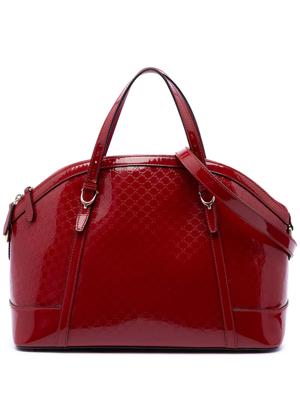 Gucci Pre-Owned 2016-2026 Large Microguccissima Patent Nice Dome satchel - Rosso