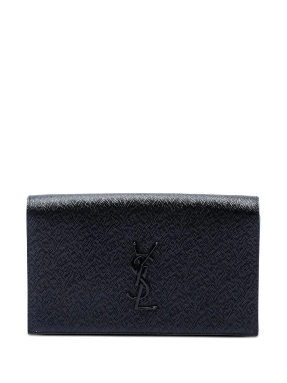Saint Laurent Pre-Owned 2016 Grain de Poudre Monogram Monochrome Kate clutch bag - Nero