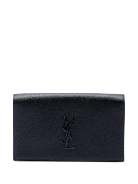 Saint Laurent Pre-Owned 2016 Grain de Poudre Monogram Monochrome Kate clutch bag