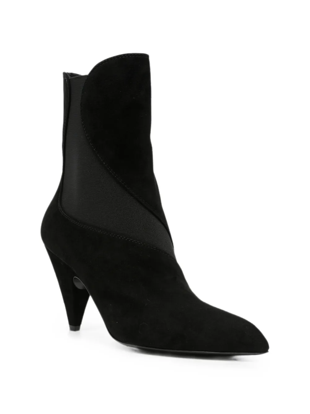 Sergio Rossi Tensile pointed-toe cone-heel ankle boots Zwart