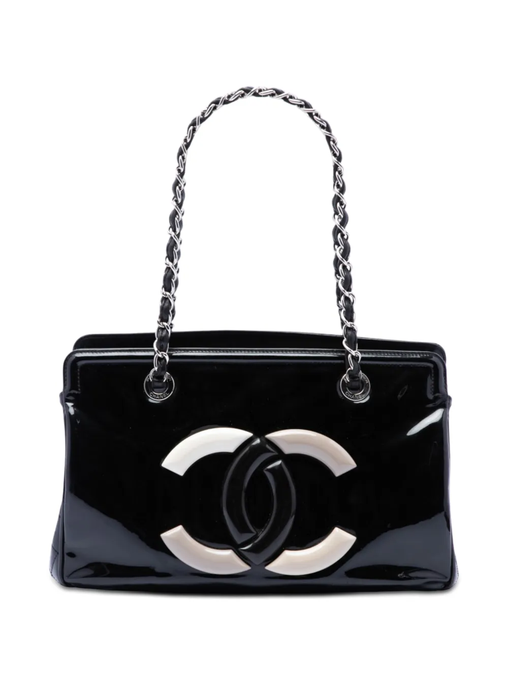 CHANEL Pre-Owned 2009-2010 Small Patent Lipstick tote bag - Nero