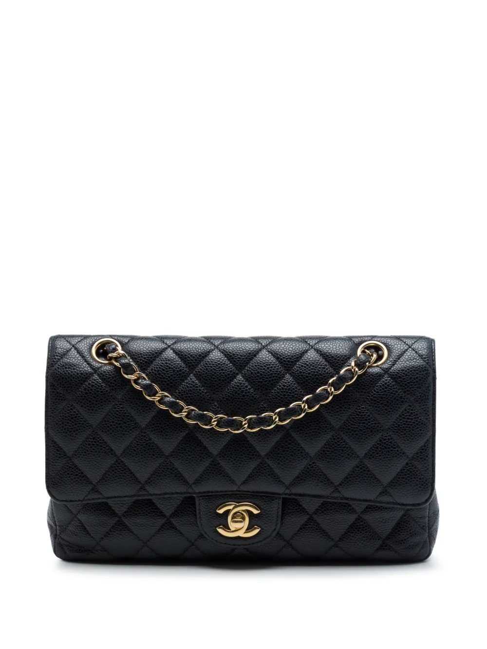 CHANEL Pre-Owned 2013-2014 Medium Classic Caviar Double Flap shoulder bag - Nero