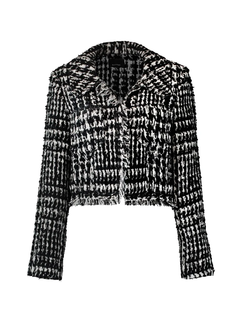 Smythe bouclé-knit frayed-edge jacket