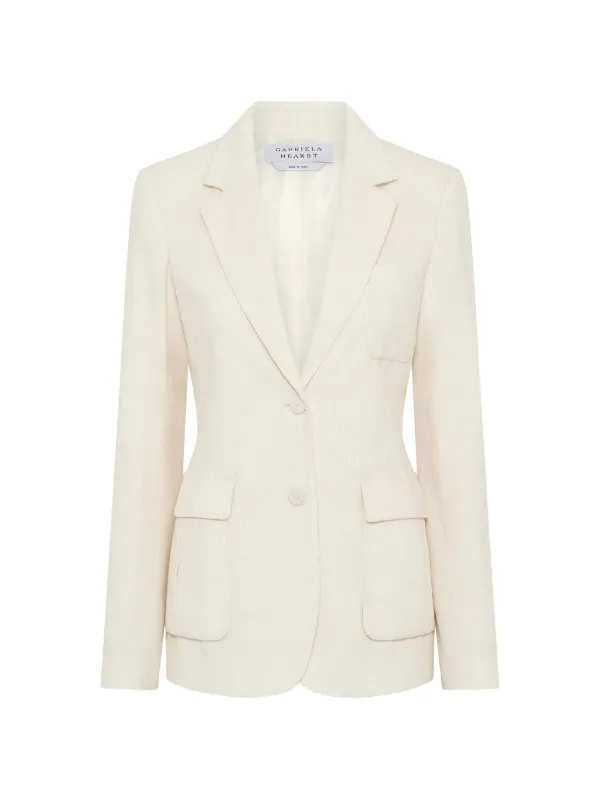 Gabriela Hearst Louisa Corduroy Blazer in Neutrals