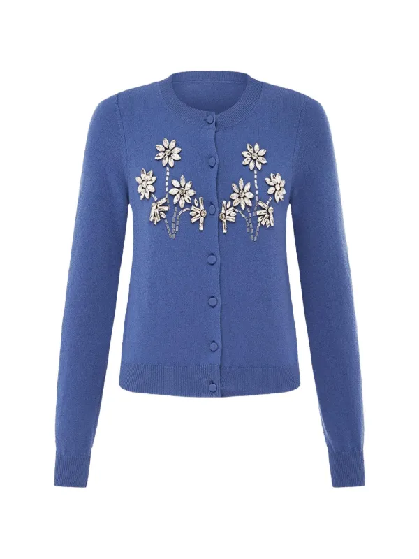 Leo Lin Button-fastening Cardigan in Blue