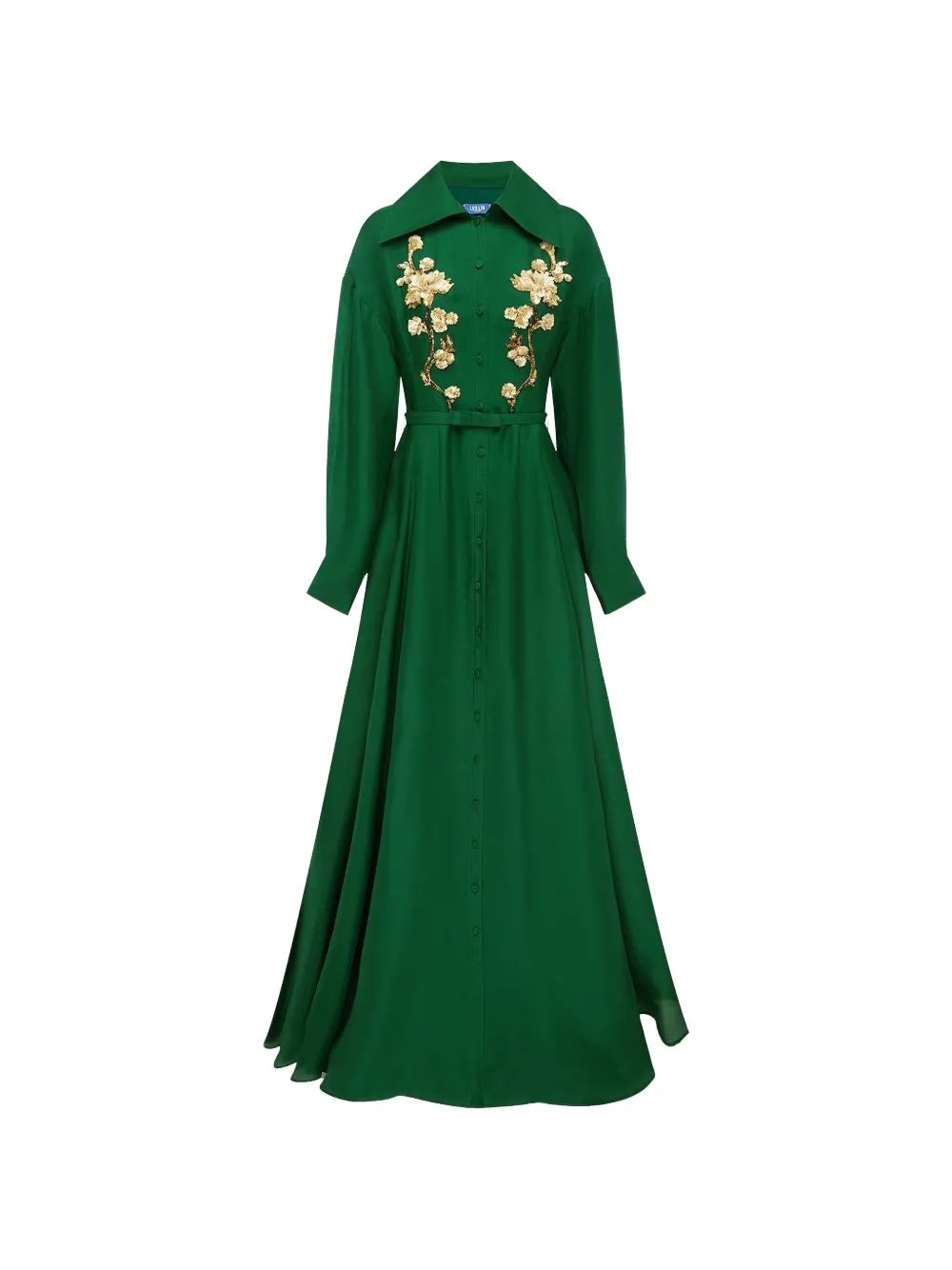 Leo Lin Josephine floral-embellished maxi dress