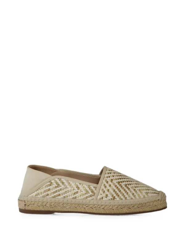 Manolo Blahnik Espadra Woven Espadrilles in Neutrals