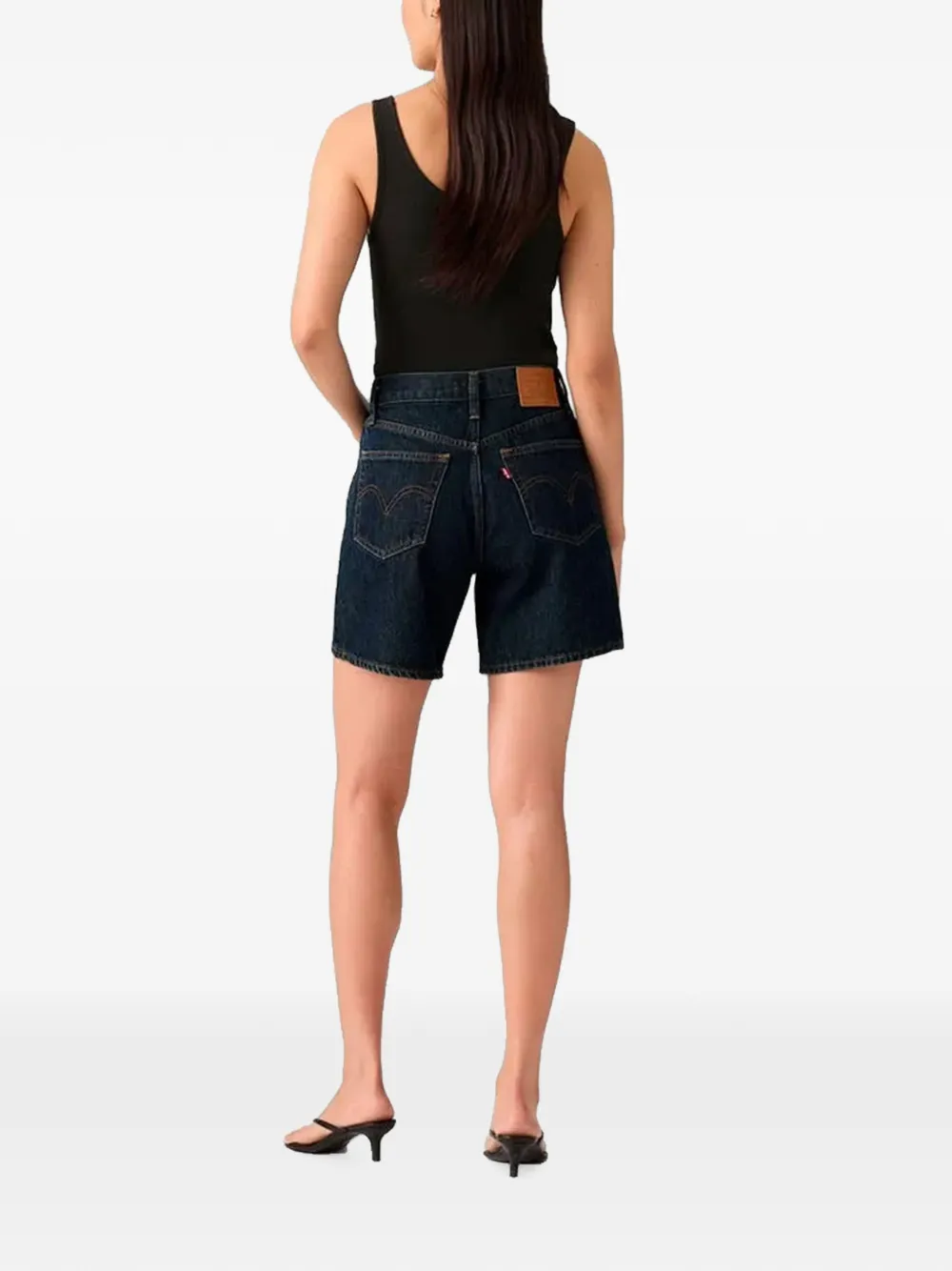 Levi's high-waisted baggy denim shorts Blauw