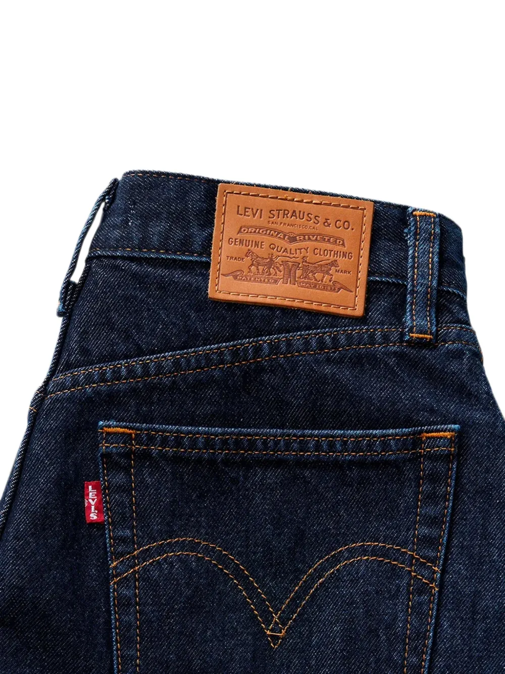 Levi's high-waisted baggy denim shorts Blauw