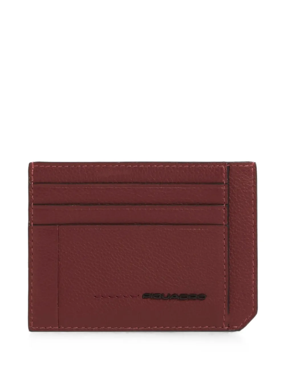 PIQUADRO logo-plaque leather card holder - Rosso
