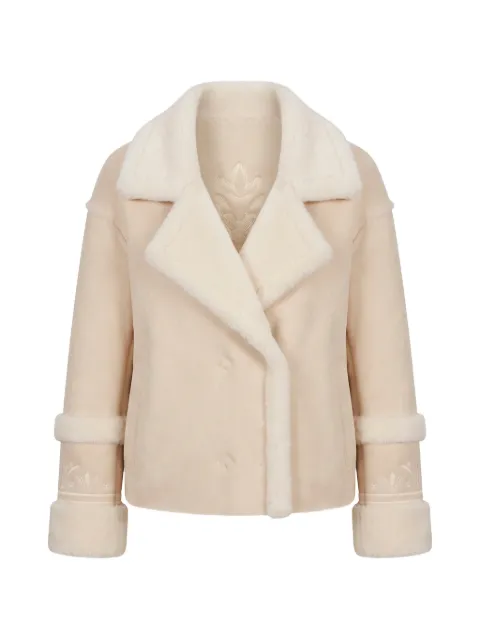 HIGH SOCIETY Alani shearling-trim jacket