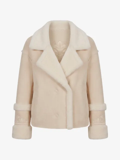 HIGH SOCIETY Alani shearling-trim jacket