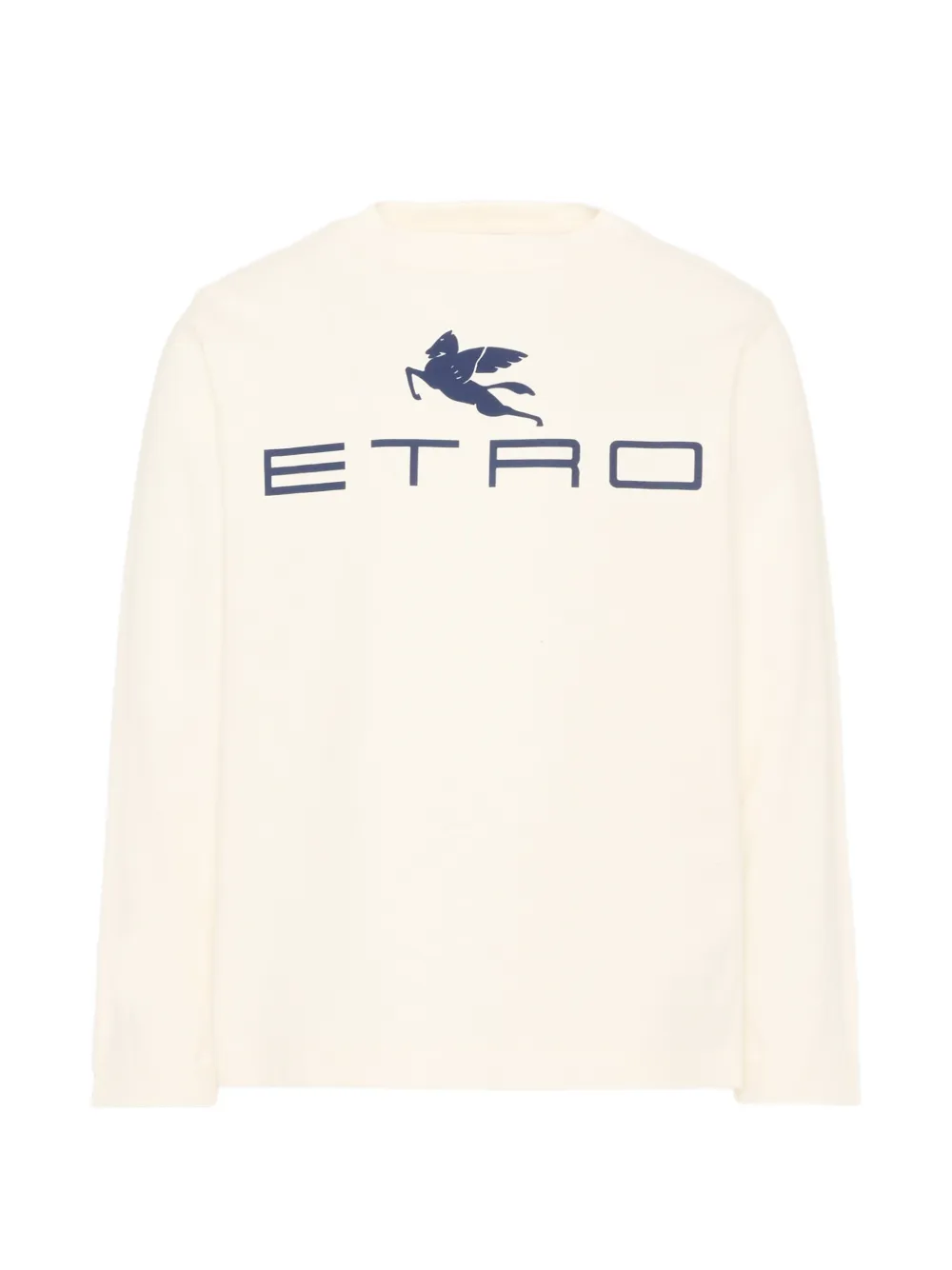 ETRO KIDS Pegasus-print long-sleeve T-shirt - Toni neutri