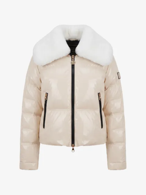 HIGH SOCIETY faux-fur collar puffer jacket