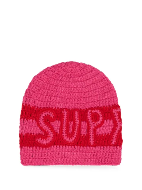 Supreme crochet logo beanie hat
