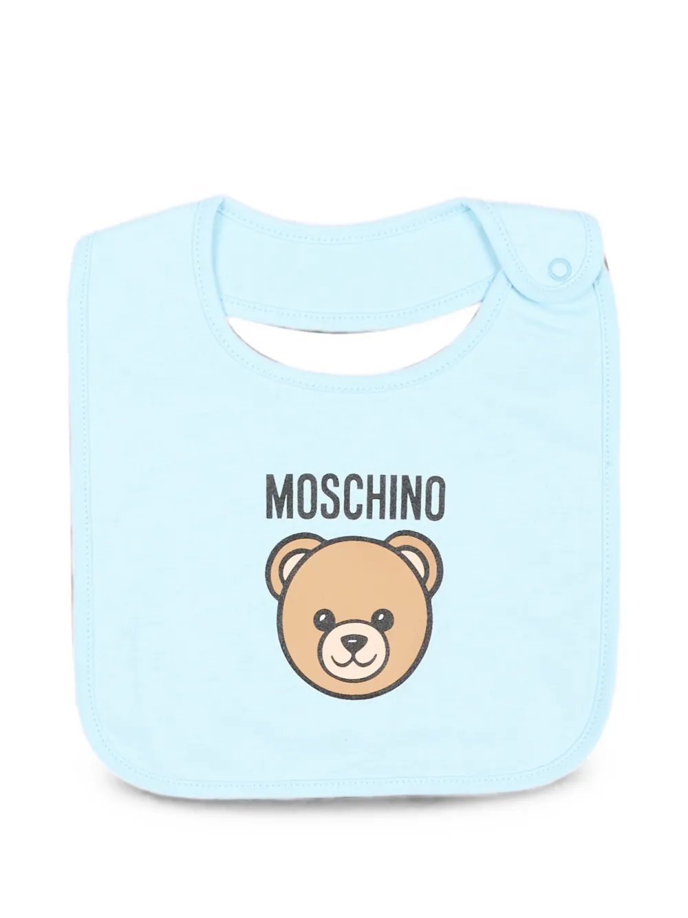 Moschino Kids Hoed en slabbetje met teddybeer-print Blauw
