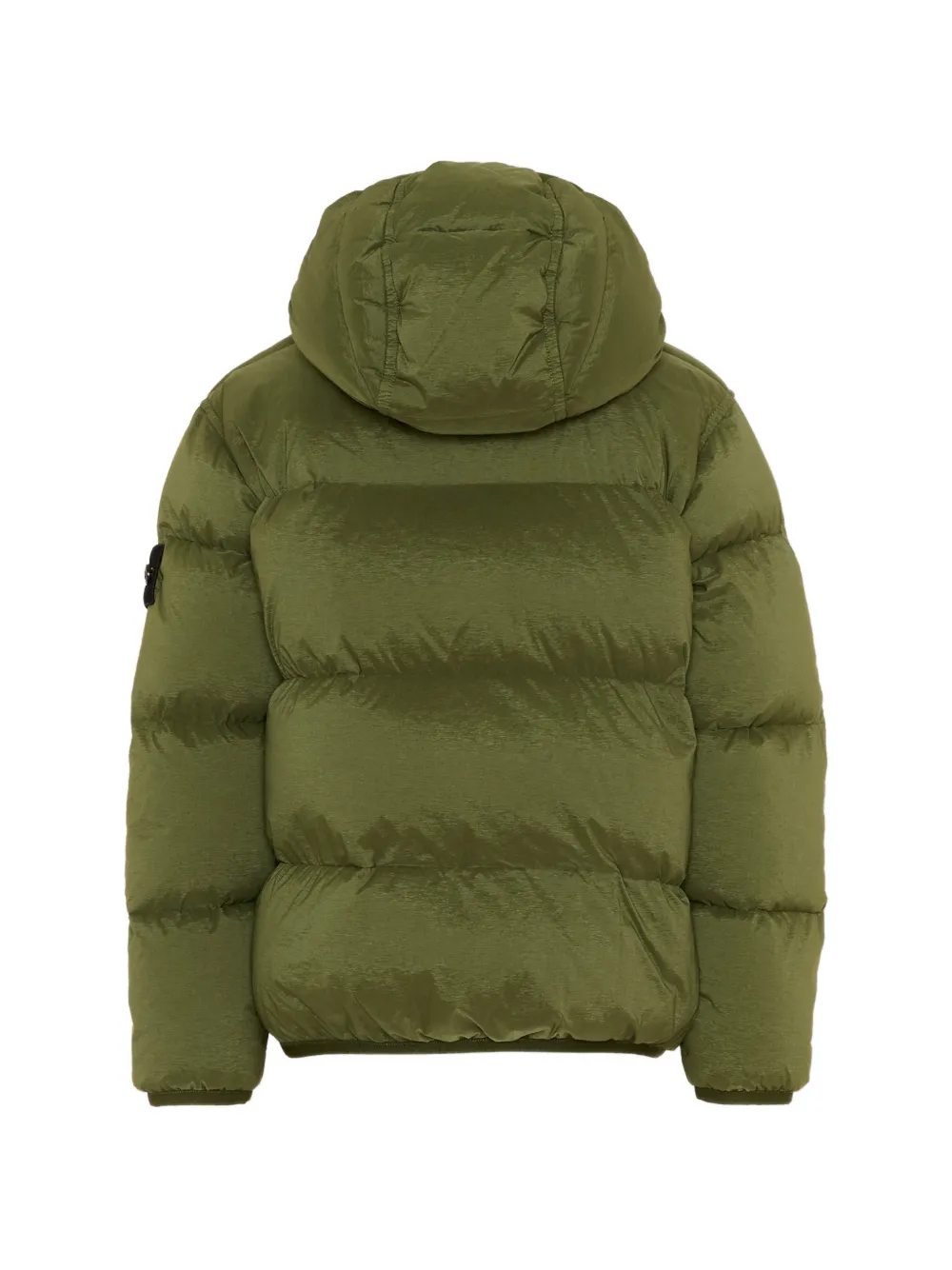 Stone Island Junior Jack met Compass-logopatch rits en capuchon Groen
