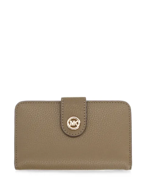 Michael Michael Kors medium logo-plaque pebbled-leather wallet