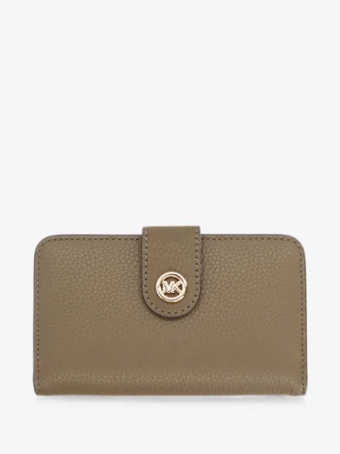 Michael Michael Kors medium logo-plaque pebbled-leather wallet