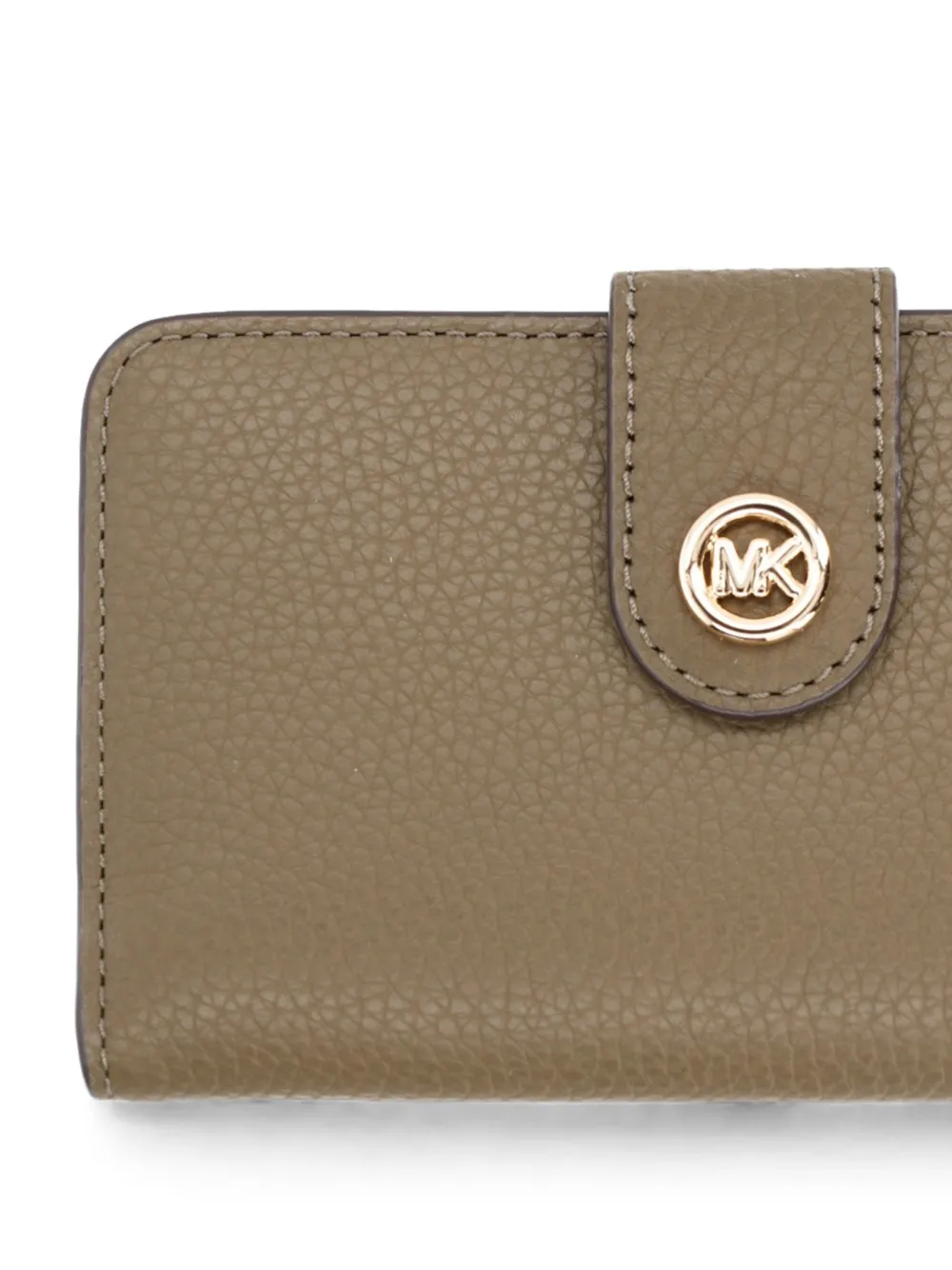 Michael Kors medium logo-plaque pebbled-leather wallet Beige