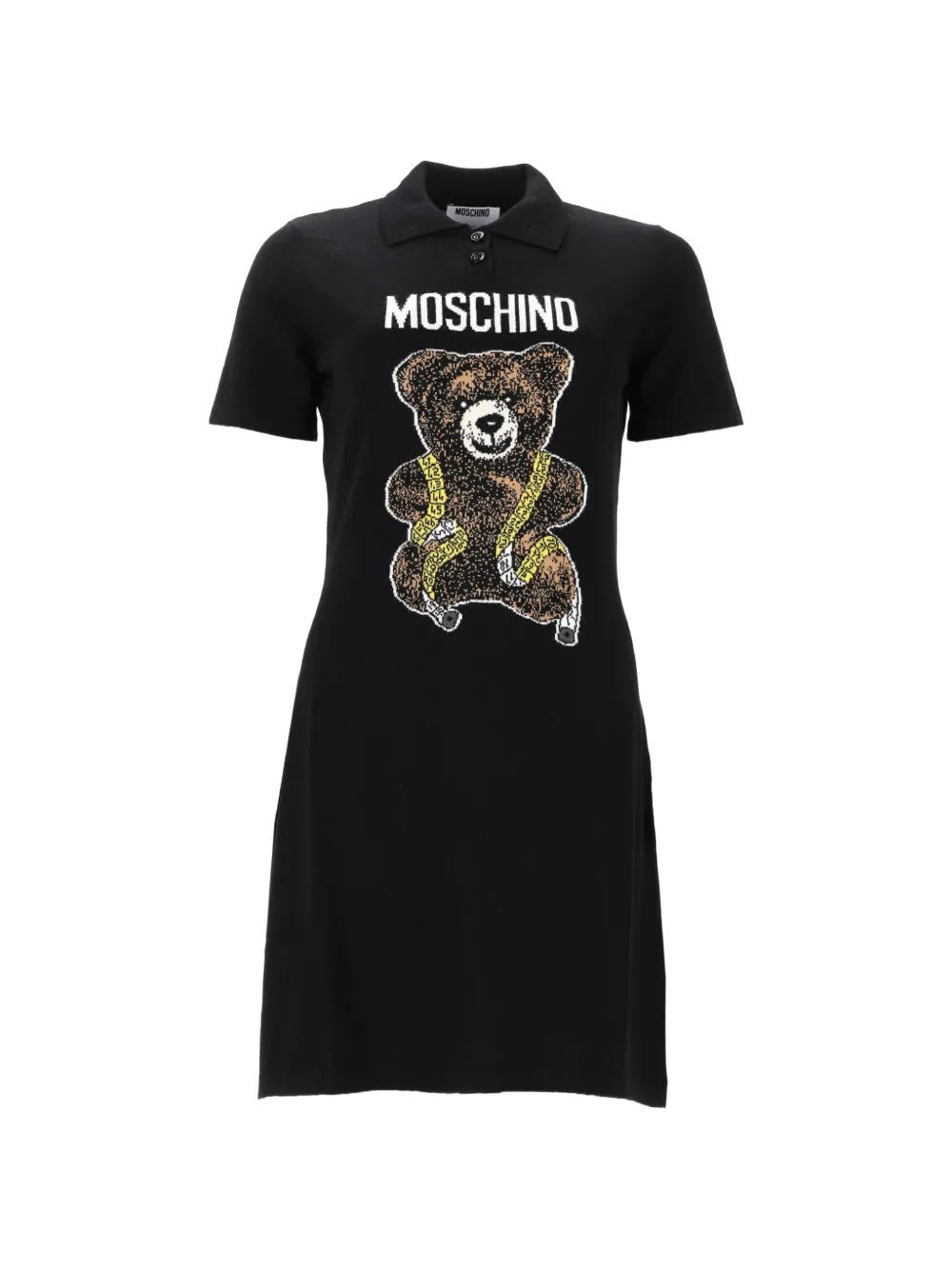 Moschino Teddy Bear intarsia-knit mini dress - Nero