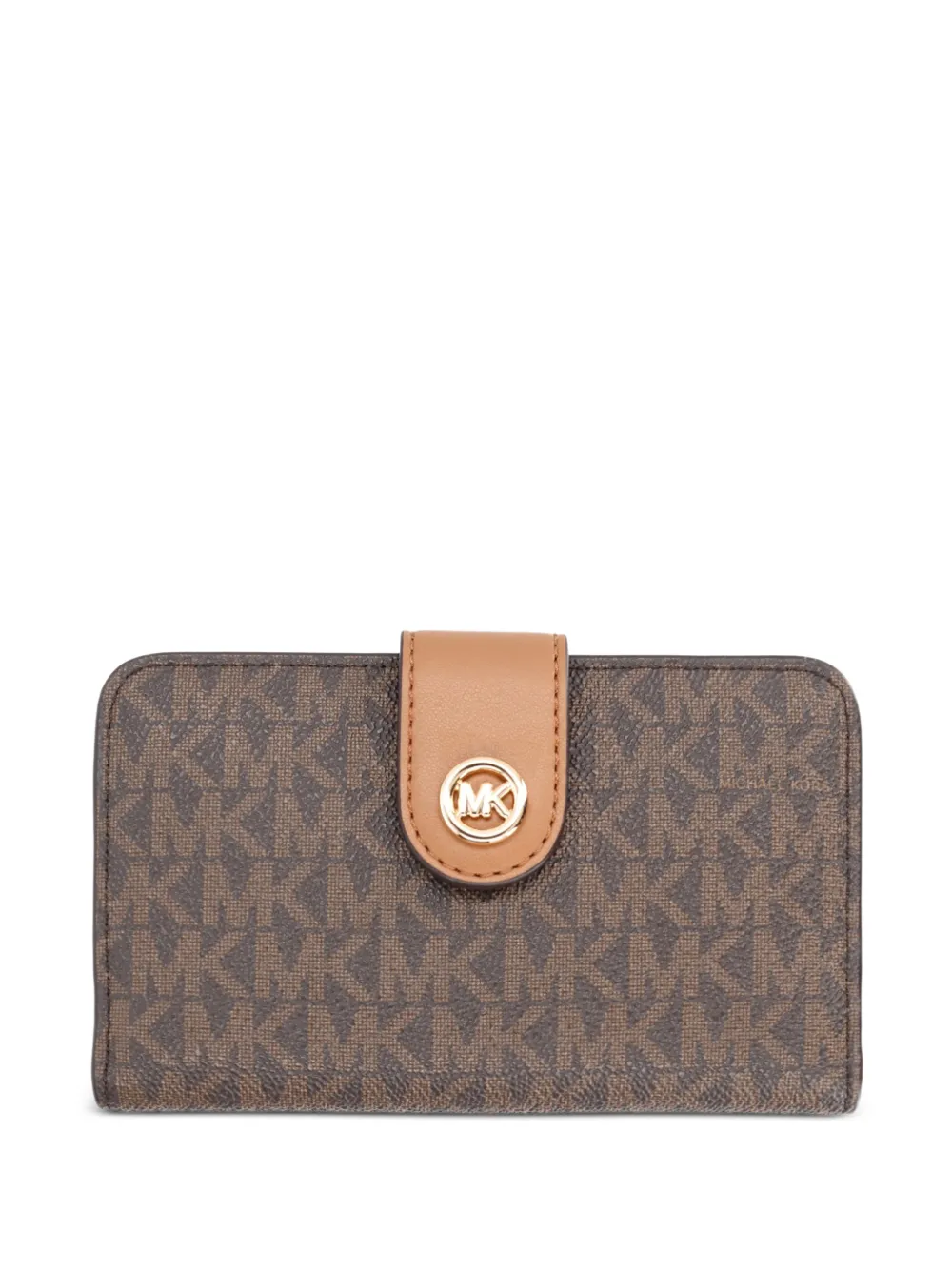 Michael Michael Kors medium monogram-print logo-plaque wallet - Braun
