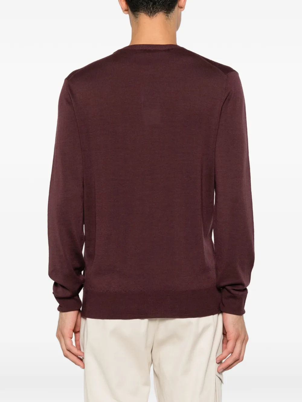 Canali Wollen trui met ronde hals Paars