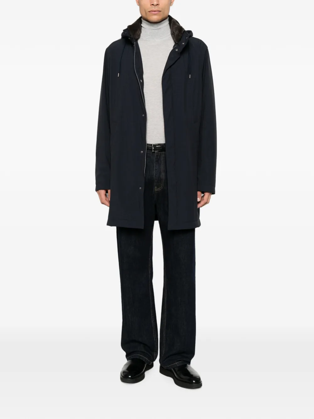 Herno Jack met imitatiebont Blauw