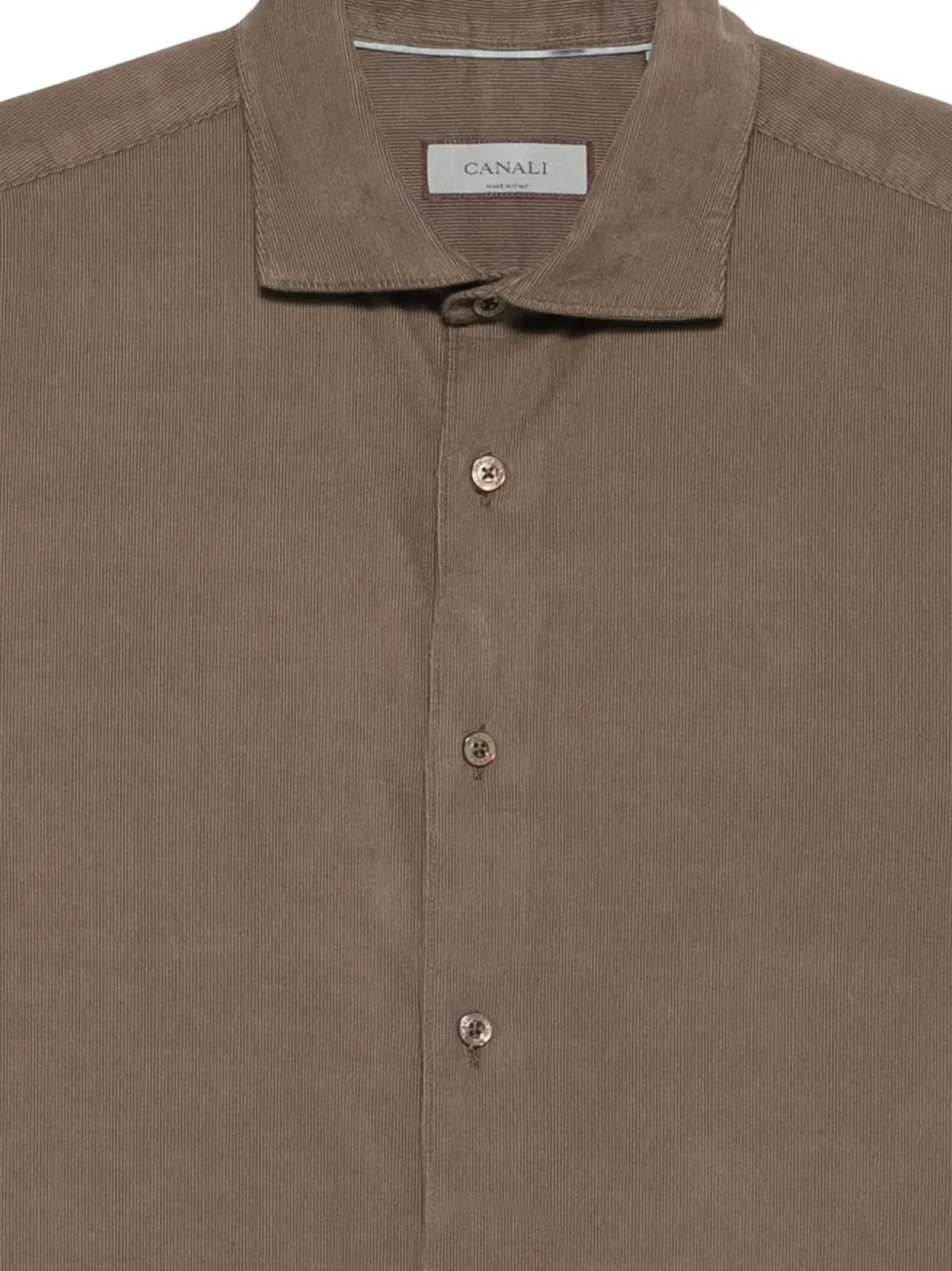 Canali Ribfluwelen overhemd Bruin